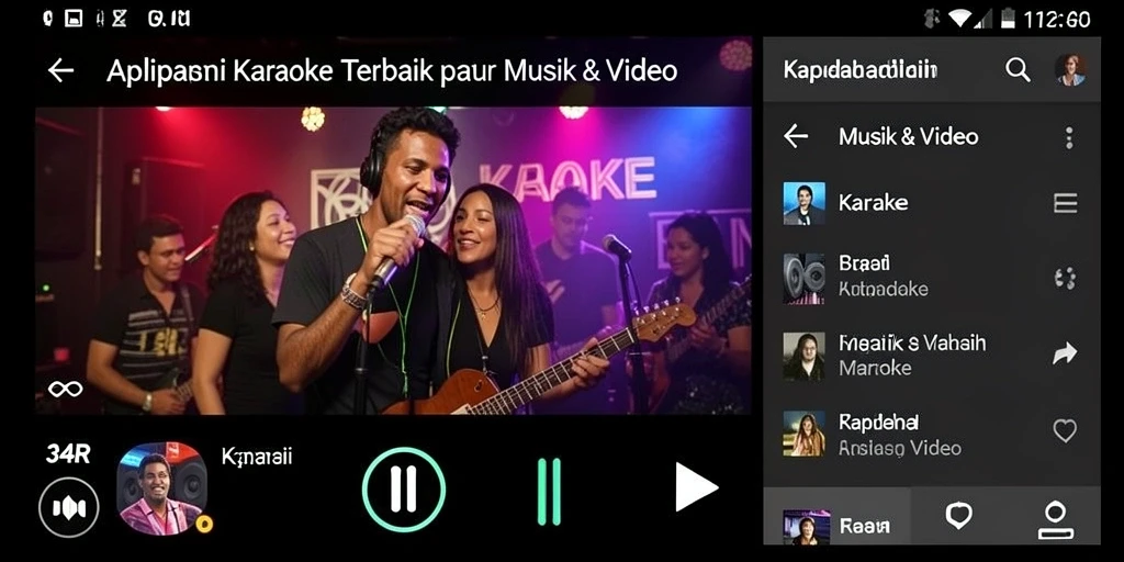 Tampilan antarmuka aplikasi Karaoke 34R yang menarik dan mudah digunakan.