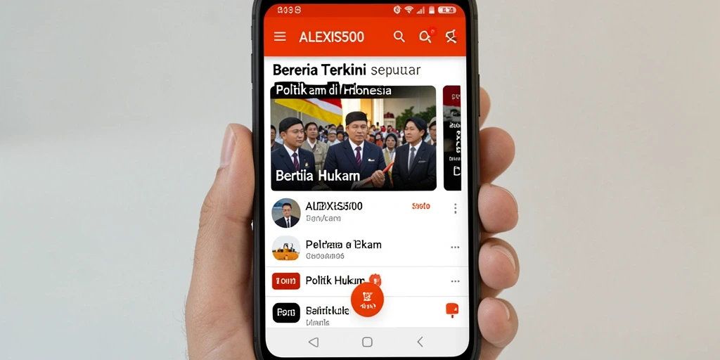 Antarmuka ALEXIS500 yang menampilkan berita Politik Hukum terbaru.