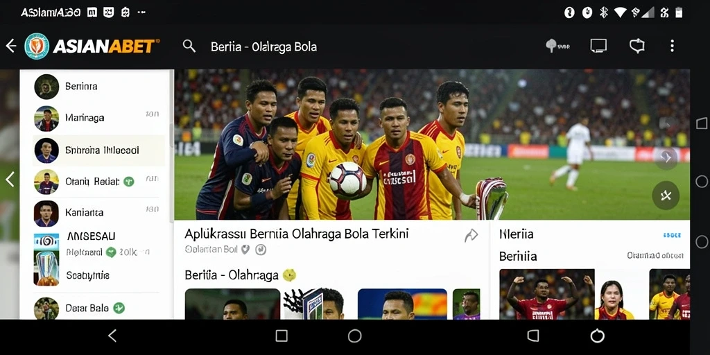 Tampilan antarmuka aplikasi ASIANABET yang modern dan informatif.