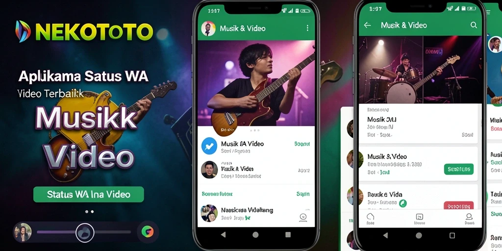 Antarmuka NEKOTOTO untuk mengunggah video status yang menarik.