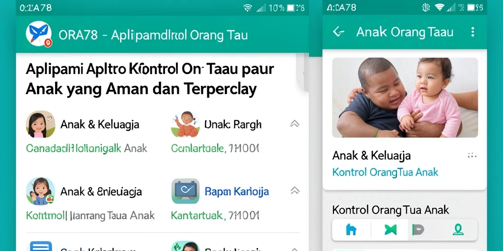 Antarmuka aplikasi ORA78 yang ramah dan fungsional untuk kontrol orang tua.