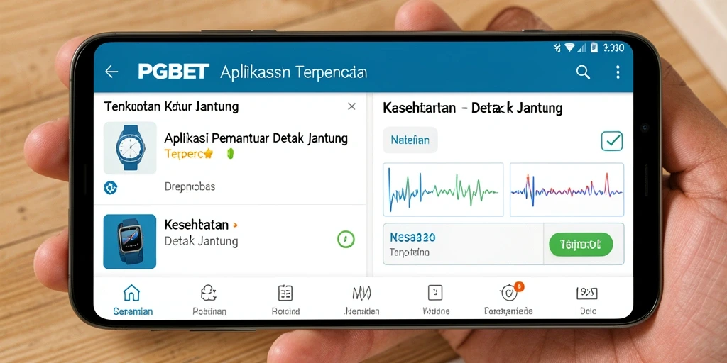 Antarmuka aplikasi PGBET yang menampilkan data detak jantung secara jelas.