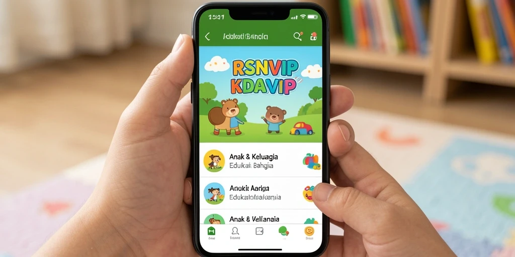 Antarmuka RSNVIP yang ramah anak dengan konten edukasi menarik.