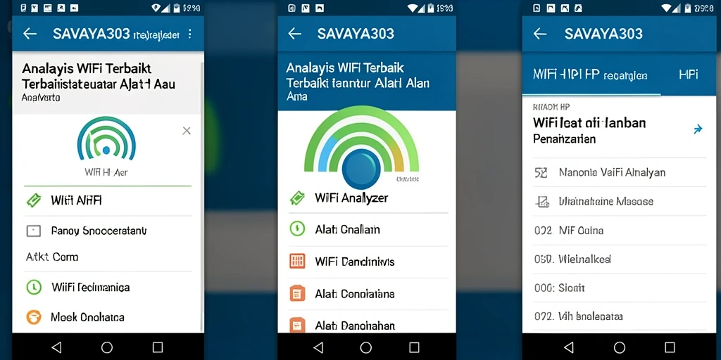 Tampilan antarmuka SAVAYA303 untuk analisis WiFi yang sederhana dan informatif.